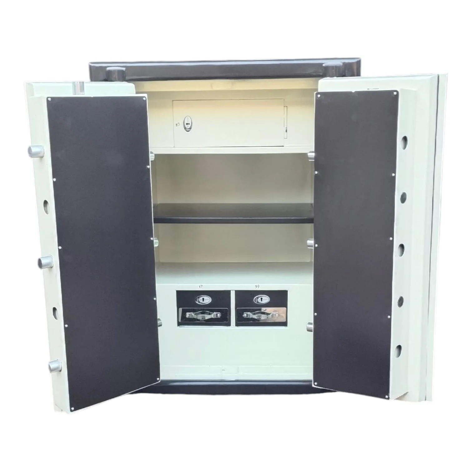 Safe interior with internal locker and drawers