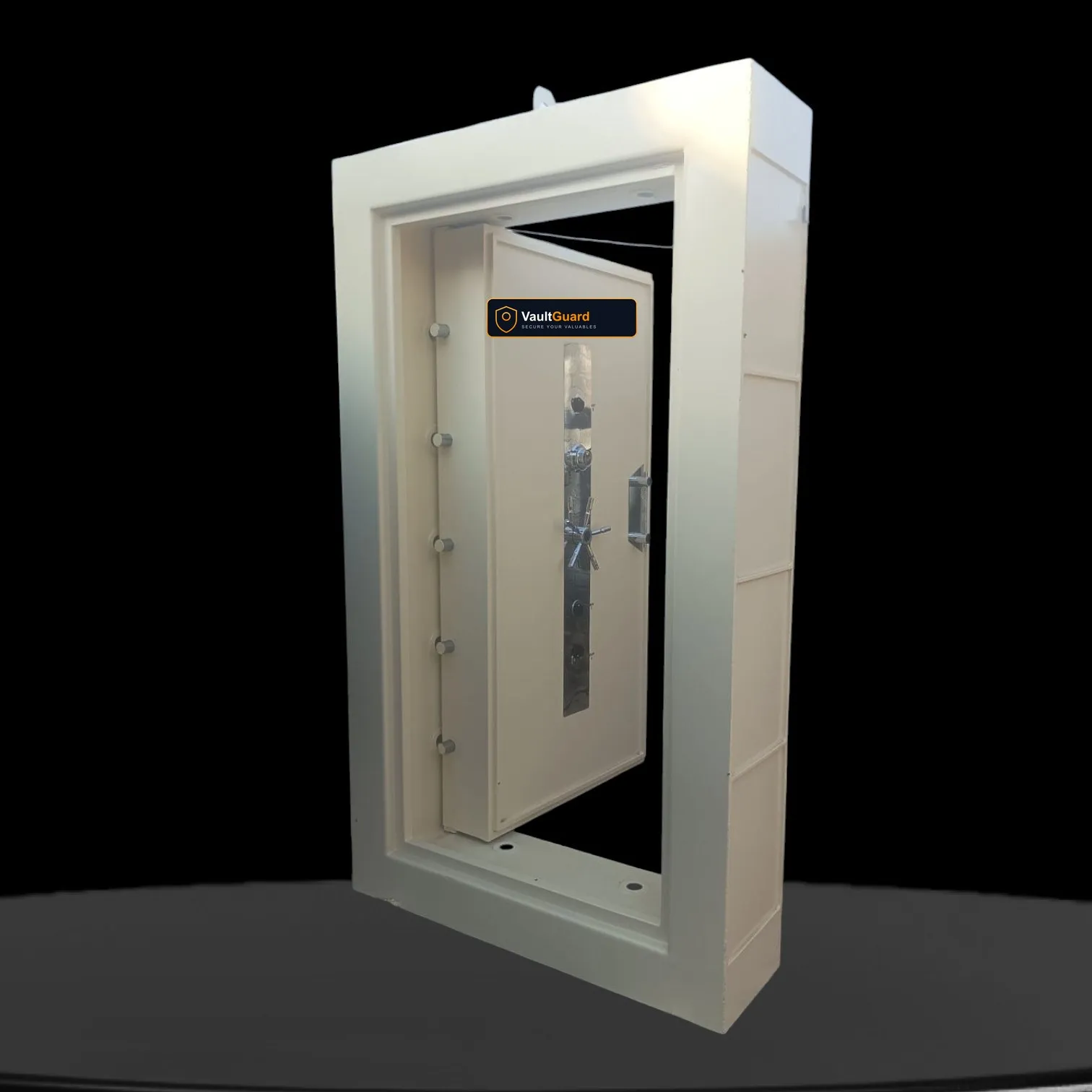 Cream strong-room vault door